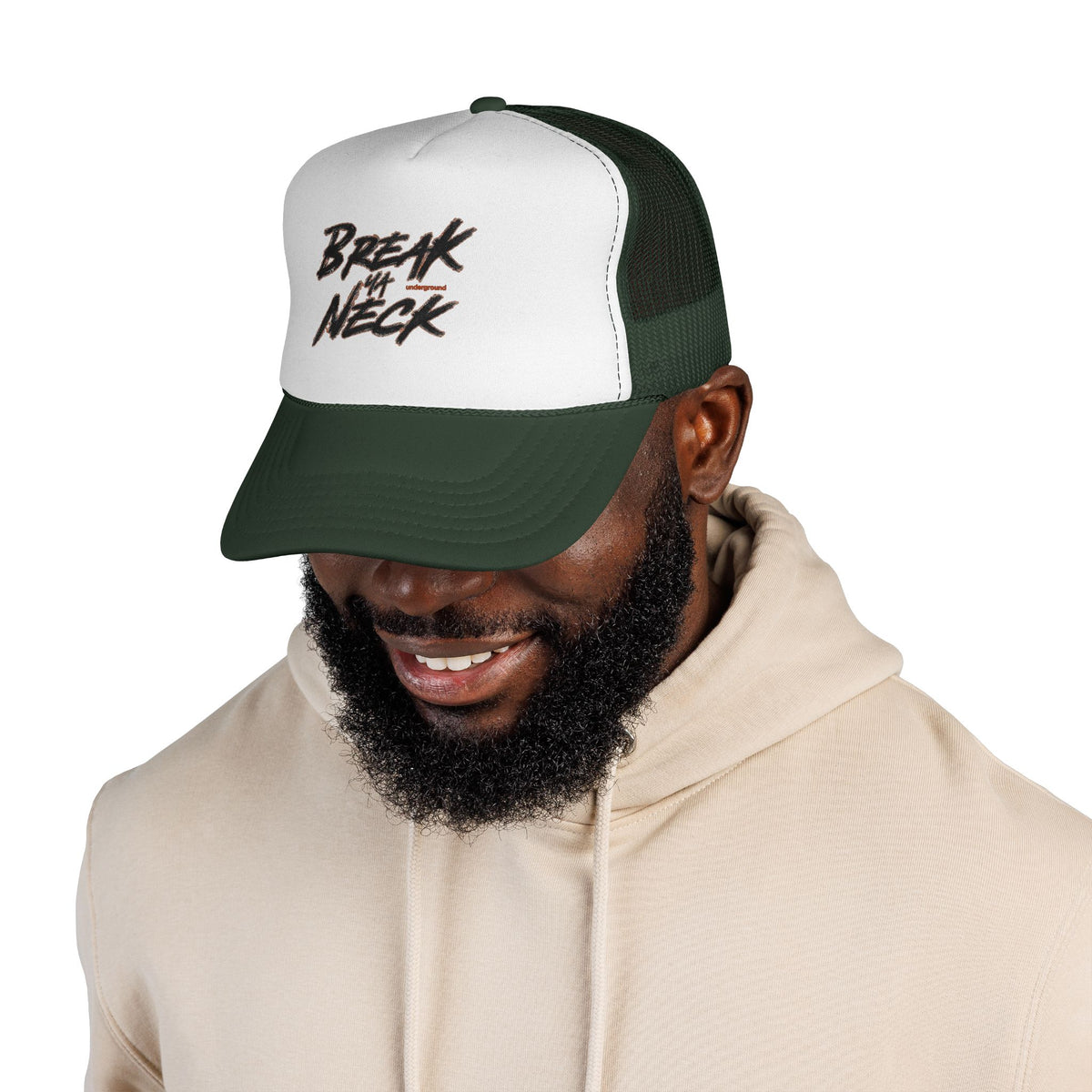 Break My Neck Trucker Cap — Vintage Skate/Streetwear Mesh Hat